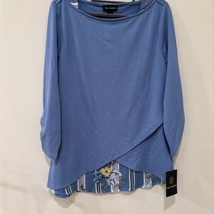 I.N. Studio Blue Layered Blouse